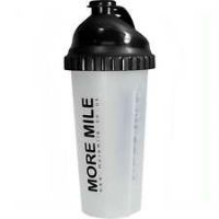 More Mile 650ml Large Protein Shaker Mixer Bottle Gym - Black