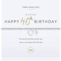 Joma Jewellery A Little HAPPY 40th BIRTHDAY Silver Plated Beaded Bracelet