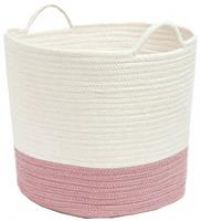 Great Little Trading Company Rope Storage Basket-Ivory/Pink