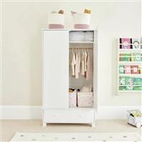 Great Little Trading Co. Lulworth 2 Door, 1 Drawer Kids Wardrobe - White