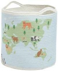 Great Little Trading Company Rope Storage Basket - World Map