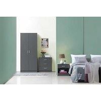 Bedroom Furniture Set Chest of Drawers Wardrobe Bedside Cabinet Table 3 Piece