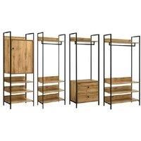 Timber Art Design UK Zahra 4 Piece Bedroom Furniture Set Open Wardrobe Drawers Cabinet