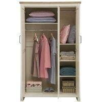 Cream Bedroom Furniture Modern Oak Effect Set Wardrobe Bedside Cabinet 2 Piece