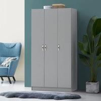 3 Door Wardrobe Wooden Bedroom Storage Furniture Cupboard Hanging Rail Clothes
