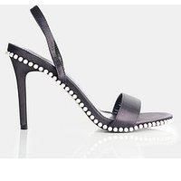 Public Desire Arianna Pearl Detail Heeled Sandals - Black