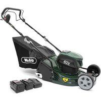 WEBB WERR17LISPX2 Cordless Rotary Lawn Mower with 2 Batteries - Green