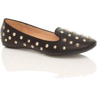 WOMENS LADIES SMART CASUAL BALLERINA DOLLY SHOES STUDDED BALLET FLATS SIZE