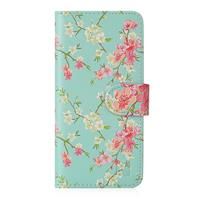 Floral Series - Design PU Leather Book 32nd Galaxy J3 (2016), Blue