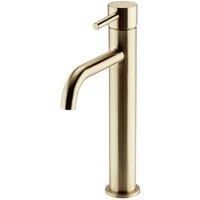 Kartell TAP143OT K-VIT Brassware Ottone Hi-Rise Mono Basin Mixer, Brushed Brass