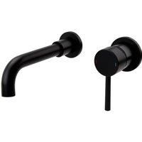 Kartell Nero Round Wall Mounted Basin Mixer Matt Black TAP154NR