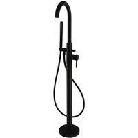 Kartell Nero Round Freestanding Bath Shower Mixer Matt Black TAP155NR