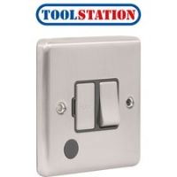 Wessex Brushed Stainless Steel Fused Spur 13A Switched