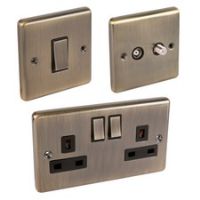 Decorative Vintage Antique Brass Sockets & Switches Retro Sockets Dimmers Toggle