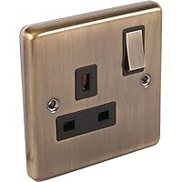 Antique Brass 1Gang Plug Socket (Windsor)