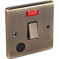 Antique Brass 20a DP Switch with Neon (Windsor)
