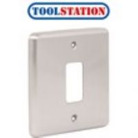 Wessex Brushed Stainless Steel Grid Front Plate 1 Gang