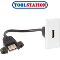 Euro Module USB Socket Outlet White