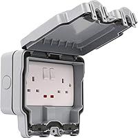 Outdoor Weatherproof Socket Garden Garage Double Pole Waterproof Socket IP66