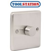 Wessex Brushed Stainless Steel LED Dimmer Switch 1 Gang 5W -150W