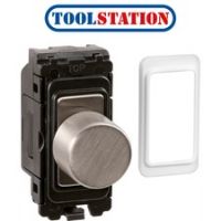 Wessex Brushed Stainless Steel Grid Dimmer Switch 5W - 150W LED
