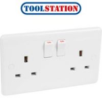 Wessex White Switched 13A Socket 2 Gang SP