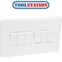 Wessex White 10A Switch 6 Gang 2 Way