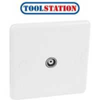 Wessex White Coaxial Outlet 1 Gang