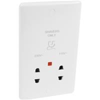 Wessex Electrical Wessex Shaver Socket 110V & 230V in White Plastic