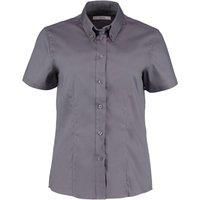 Kustom Kit Ladies Corporate Oxford Shirt - Fitted 14 (Grey)