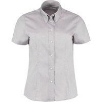 Kustom Kit Ladies Corporate Oxford Shirt - Fitted, Button Down - Silver Grey - Size 8