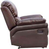 Madison Bonded Leather Recliner Armchair Sofa Home Lounge Chair Reclining Gaming (Brown)