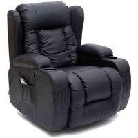 CAESAR 10 IN 1 WINGED LEATHER RECLINER CHAIR ROCKING MASSAGE SWIVEL HEATED
