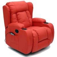 CAESAR 10 IN 1 WINGED LEATHER RECLINER CHAIR ROCKING MASSAGE SWIVEL HEATED