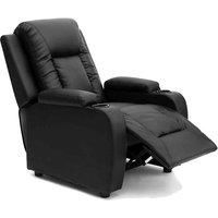 OSCAR LEATHER RECLINER w DRINK HOLDERS ARMCHAIR SOFA CHAIR RECLINING CINEMA