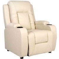 OSCAR LEATHER RECLINER w DRINK HOLDERS ARMCHAIR SOFA CHAIR RECLINING CINEMA