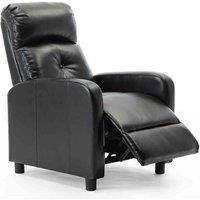 More4Homes MILTON MODERN FAUX LEATHER PUSHBACK RECLINER ARMCHAIR SOFA COMPACT RECLINNING CHAIR (BLACK)