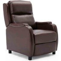 More4Homes CHURWELL BONDED LEATHER PUSHBACK RECLINER ARMCHAIR SOFA CINEMA CHAIR RECLINING(Brown)