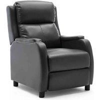More4Homes CHURWELL BONDED LEATHER PUSHBACK RECLINER ARMCHAIR SOFA CINEMA CHAIR RECLINING (Grey)