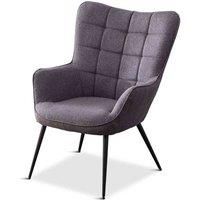 Vera Linen / Velvet Occasional Lounge Living Room Accent Chair Armchair Metal L