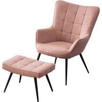 Vera Linen / Velvet Occasional Lounge Living Room Accent Chair Armchair Metal L