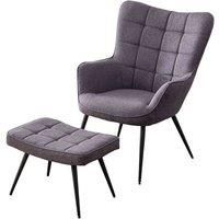 Vera Linen / Velvet Occasional Lounge Living Room Accent Chair Armchair Metal L