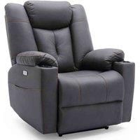 Afton Electric Fabric Recliner Chair - Charcoal