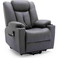 Afton Electric Rise Fabric Recliner Chair - Charcoal