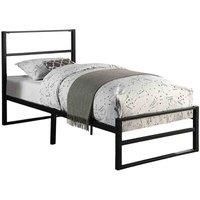 BALDOCK MODERN BLACK METAL BED FRAME - SINGLE, SMALL DOUBLE, DOUBLE