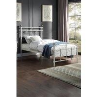 BAYFORD TRADITIONAL METAL BED FRAME - BLACK-BRASS-WHITE - SINGLE TO KING SIZE