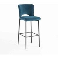 LILY VELVET BREAKFAST BAR STOOL PADDED SEAT METAL LEGS KITCHEN BAR