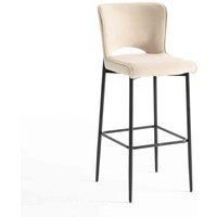 LILY VELVET BREAKFAST BAR STOOL PADDED SEAT METAL LEGS KITCHEN BAR