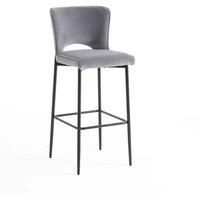 LILY VELVET BREAKFAST BAR STOOL PADDED SEAT METAL LEGS KITCHEN BAR