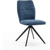 LUNA MODERN FABRIC DINING CHAIR PADDED SEAT METAL LEG KITCHEN OFFICE SET OF 2